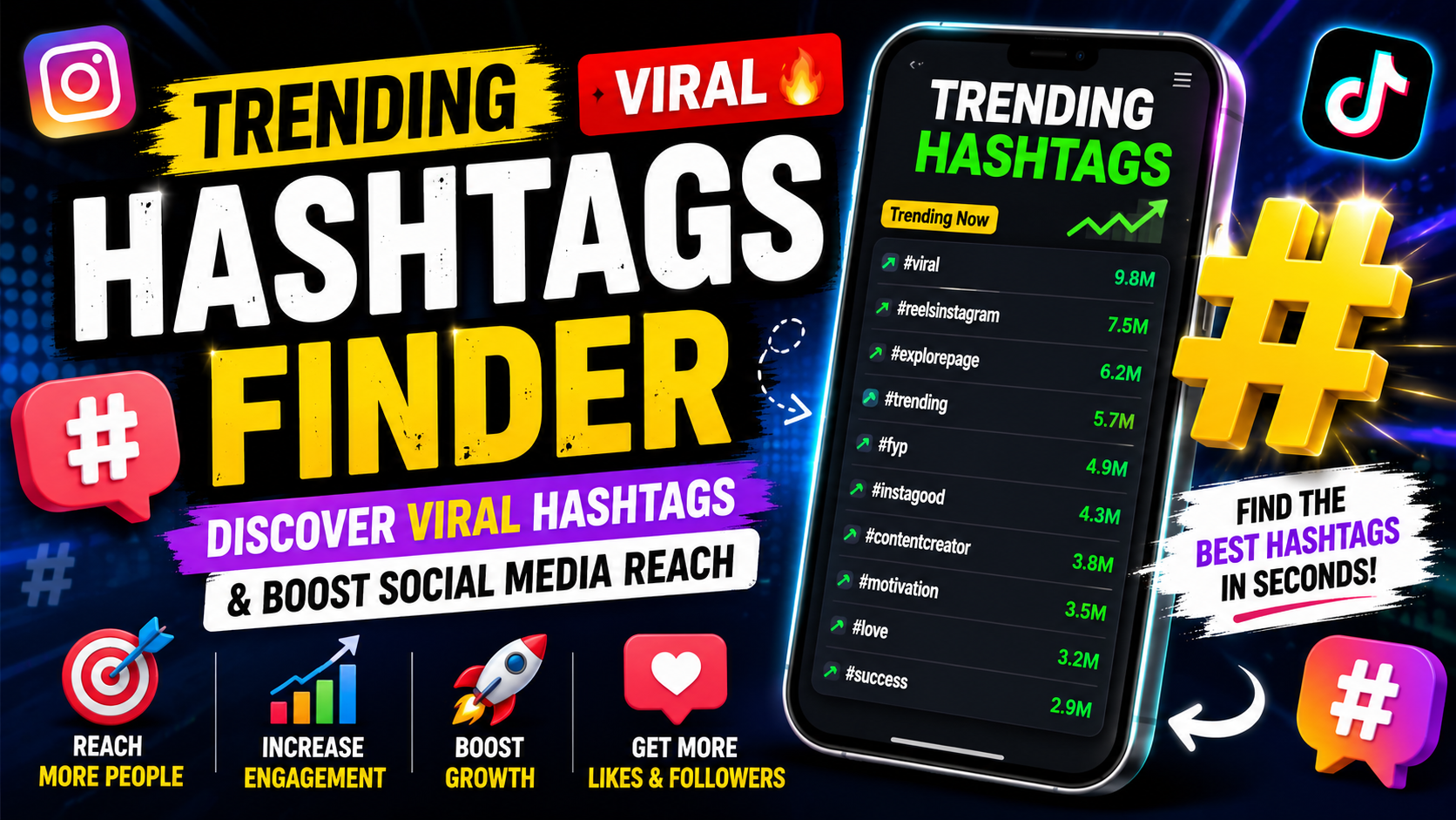 Trending Hashtags Finder: Discover Viral Hashtags & Boost Social Media Reach