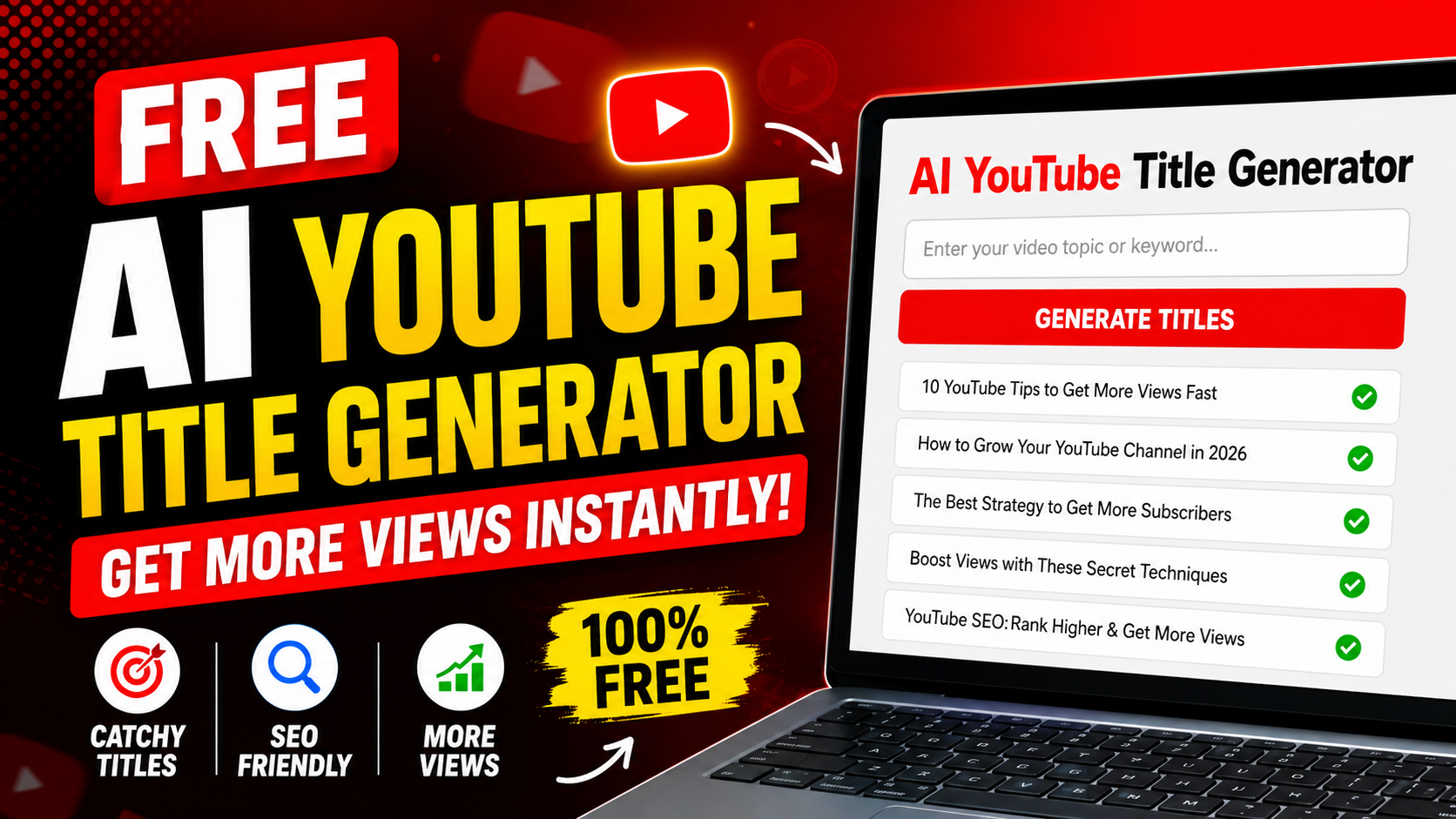 Free AI YouTube Title Generator – Create Viral Titles & Get More Views