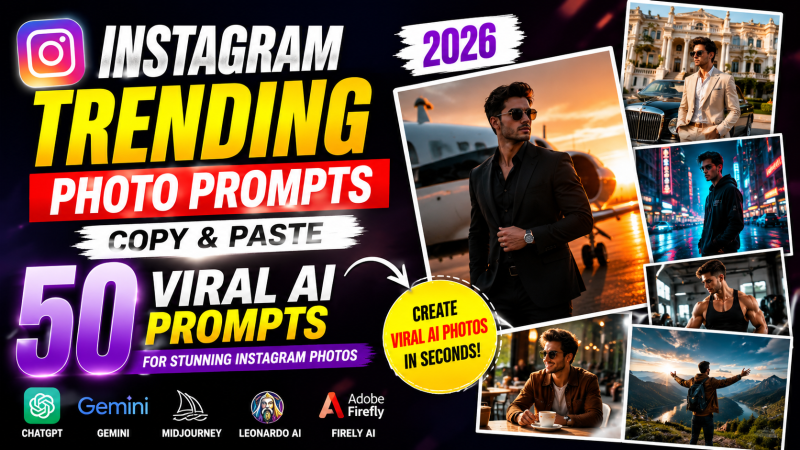 Instagram Trending Photo Prompts Copy & Paste (2026) – Viral AI Prompts for Stunning Instagram Photos